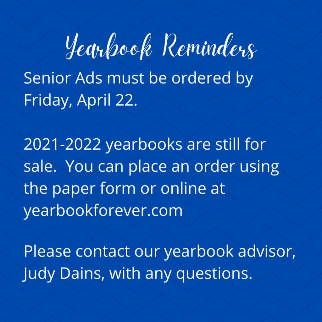 Yearbook Reminders